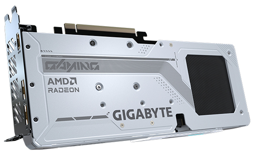 Zadní kovový backplate grafické karty GIGABYTE řady Gaming