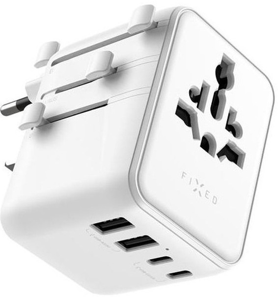 Cestovní adaptér FIXED Voyager s výkonem 70W pro EU, UK a USA/AUS