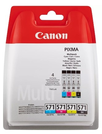 Inkoustová náplň Canon CLI571, 349 stran, vícebarevná