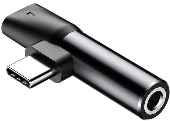 Redukce Baseus USB-C samec / USB-C samice /3,5mm Jack samice - černá