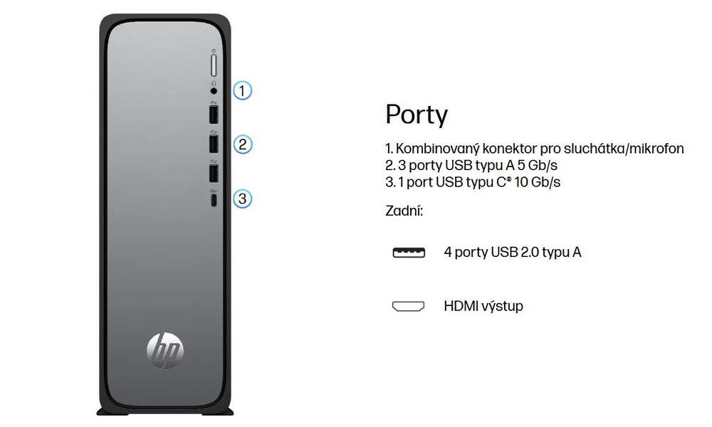 Stolní počítač HP OmniDesk Slim S03-0051nc černý/stříbrný Stolní počítač HP OmniDesk Slim S03-0051nc černý/stříbrný