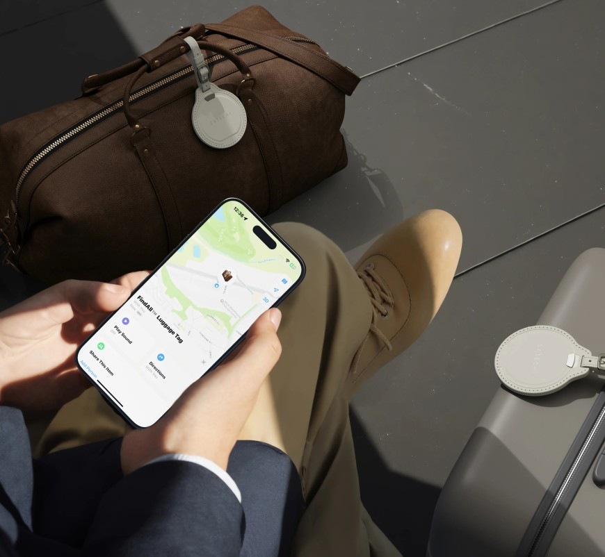 Lokátor Satechi FindAll štítek lokalizuje zavazadlo pomocí aplikace  Apple Find My