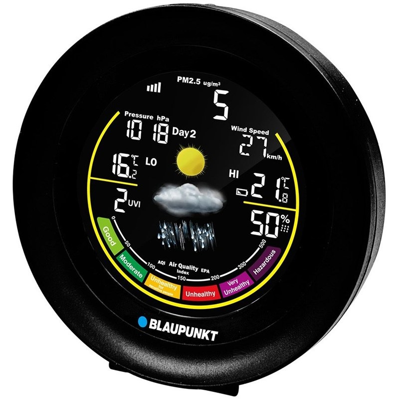 Meteostanice Blaupunkt s dosahem 50 metrů, černá barva