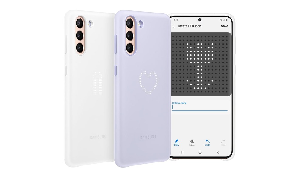 Kryt na mobil Samsung LED Cover na Galaxy S21+ 5G fialový