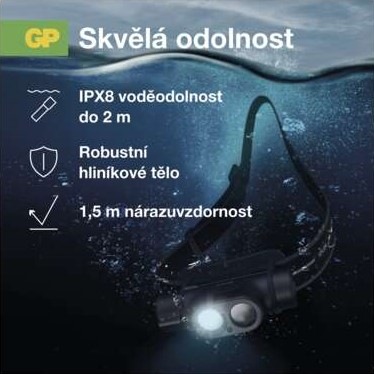 Čelovka GP Xplor PHR19, 1200 lm černá