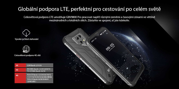 Mobilní telefon iGET BLACKVIEW GBV9800 Pro Thermo černý iGET BLACKVIEW GBV9800 Pro Thermo, černá