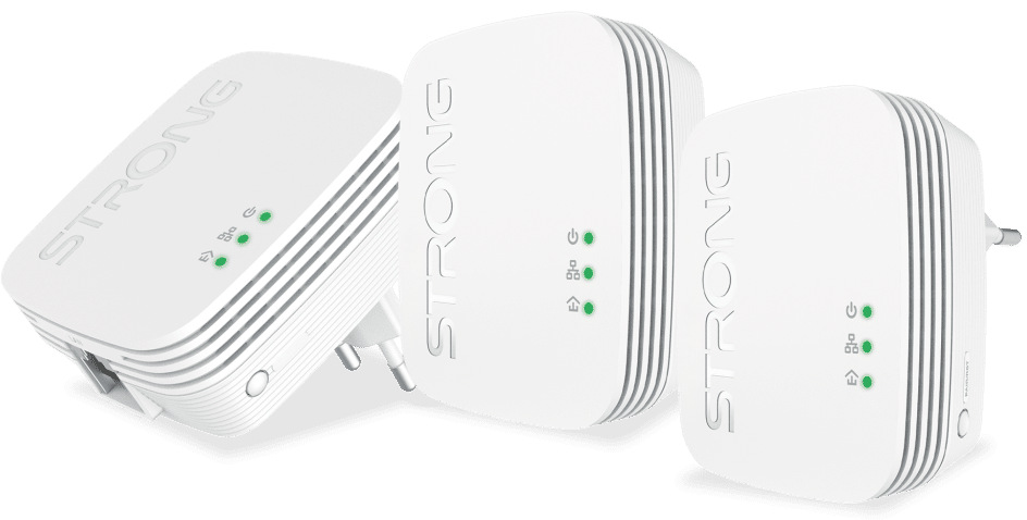 Síťový rozvod LAN po 230V Strong 600 TRI MINI, 3 jednotky bílý