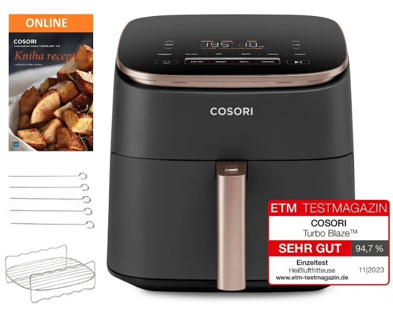 Fritéza horkovzdušná COSORI TurboBlaze Pro, 6 l černá