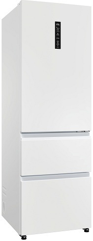 bílá chladnička haier HTW5618DNPW z boku