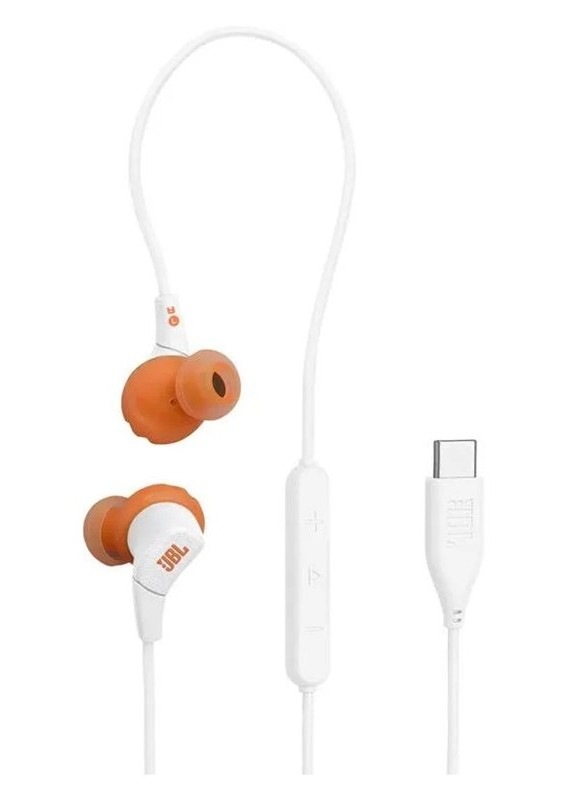 Sluchátka JBL Endurance Run 3C, bílá barva.