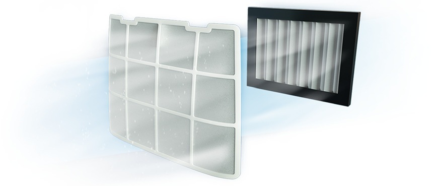 Odvlhčovač Beko BDP020 černý Detail obrázku HEPA filtru.