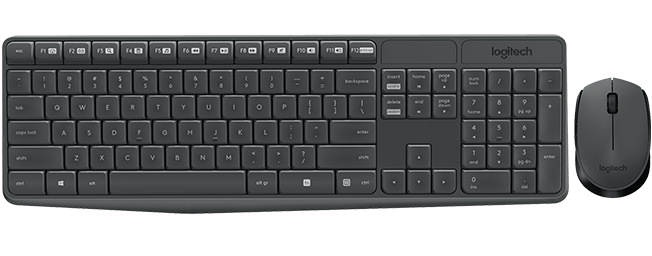 Klávesnice s myší Logitech Wireless Combo MK235, CZ šedá