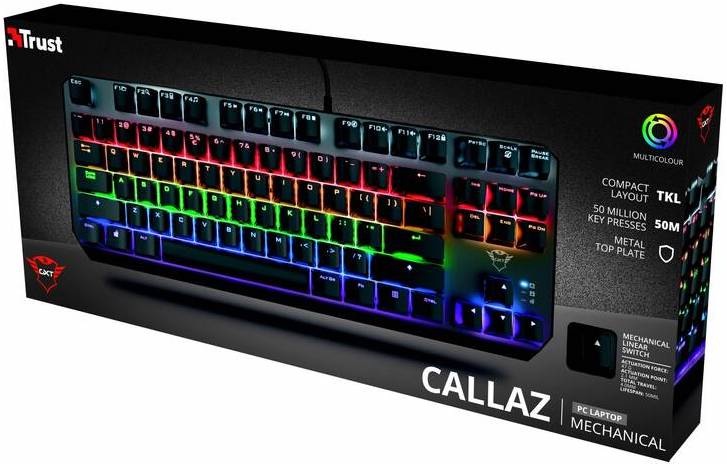 Klávesnice Trust GXT 834 Callaz TKL, US černá Klávesnice Trust GXT 834 Callaz TKL, US černá