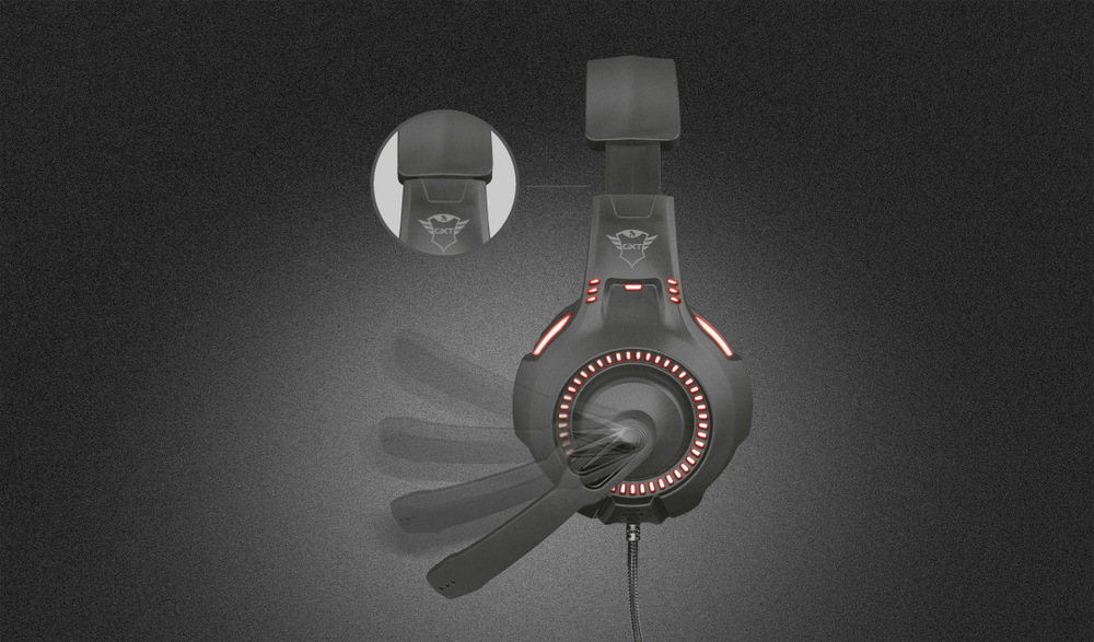 Headset Trust GXT 407 Ravu Illuminated černý