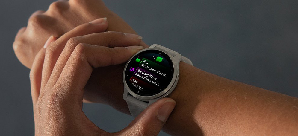 Chytré hodinky Garmin Venu 2S - Rose Gold / White Silicone Band