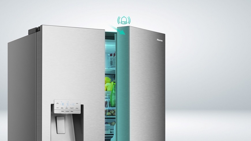 Americká lednice Hisense RF815N4SESE nerez Americká chladnička Hisense RF815N4SESE, šedá, Dveřní alarm