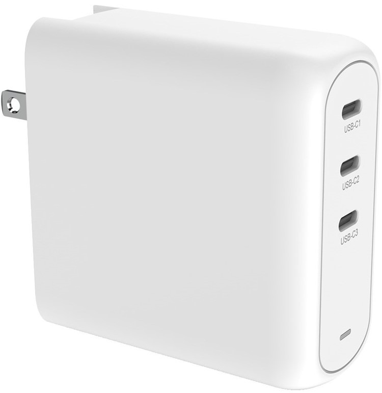 Nabíječka do sítě Creative 3x USB-C, 140W, GaN + EU konektor - bílá