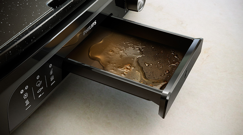 Odkapávací nádobka na šťávu z grilovaných pokrmů u grilu Philips HD6222/90