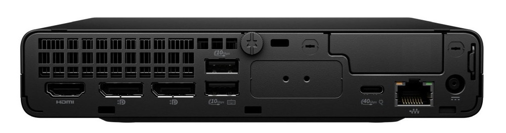 PC mini HP EliteDesk 8 Mini G1a Next Gen AI černý PC mini HP EliteDesk 8 Mini G1a Next Gen AI zezadu porty