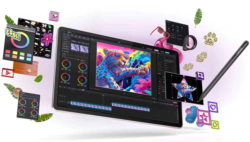 Dotykový tablet Lenovo Yoga Tab 8 GB / 256 GB + dotykové pero béžový Tablet Lenovo Yoga s barevnými prvky a perem