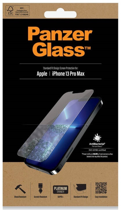 Tvrzené sklo PanzerGlass Standard na Apple iPhone 13 Pro Max průhledné Tvrzené sklo PanzerGlass Standard na Apple iPhone 13 Pro Max průhledné