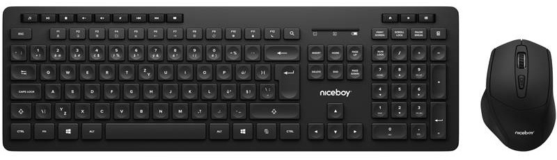 Klávesnice s myší Niceboy Office MK10 Combo Comfort Set černá