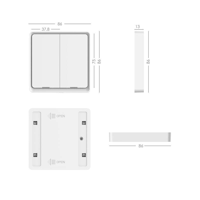 Vypínač IMMAX NEO SMART sada 3x vypínač 2-tlačítkový Zigbee 3.0 bílý