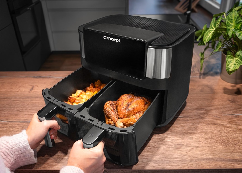 Fritéza horkovzdušná Concept FR8000 Double 8 l černá