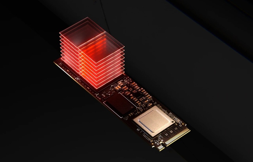 SSD SANDISK Optimus GX PRO 8100 1 TB - PCIe 5.0 (NVMe) černý Detail interní konstrukce SSD SANDISK Optimus GX PRO 8100