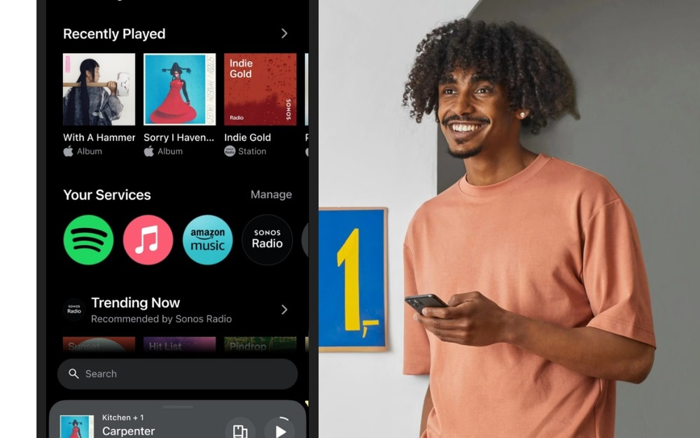 Soundbar SONOS Home Cinema Set černý Přehledná aplikace SONOS umožňuje snadné nastavení i pohodlné ovládání celého systému.
