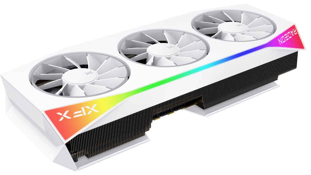 Grafická karta XFX Mercury AMD Radeon RX 9070 XT OC White Magnetic Air Edition RGB 16GB bílá Grafická karta XFX Mercury AMD Radeon RX 9070 XT OC White Magnetic Air Edition RGB v detailu