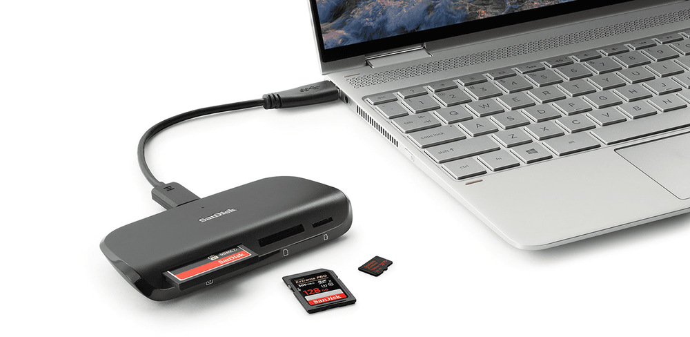 Čtečka paměťových karet SANDISK ImageMate Pro USB 3.0, SD, CF, Micro SD černá