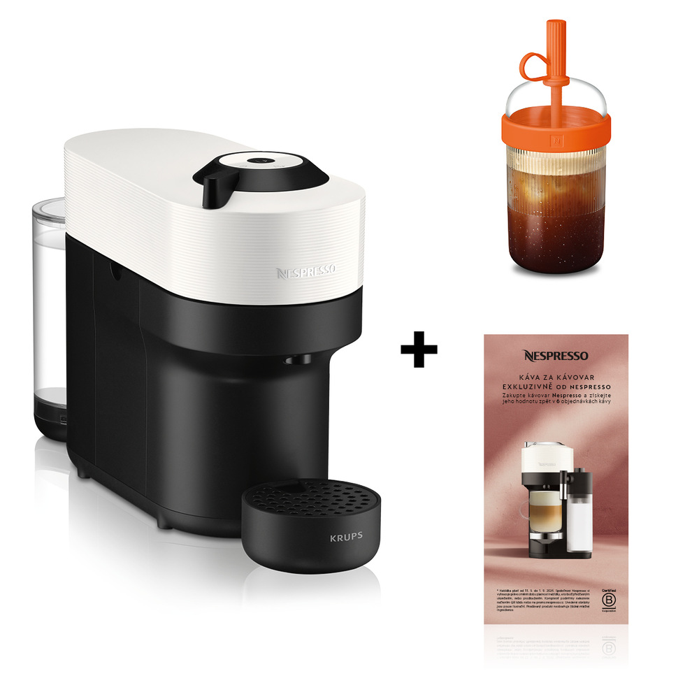 Espresso Krups Nespresso Vertuo Pop XN920110CE bílé