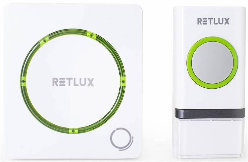 Zvonek bezdrátový RETLUX RDB 110, do sítě 230V + bateriové tlačítko bílý