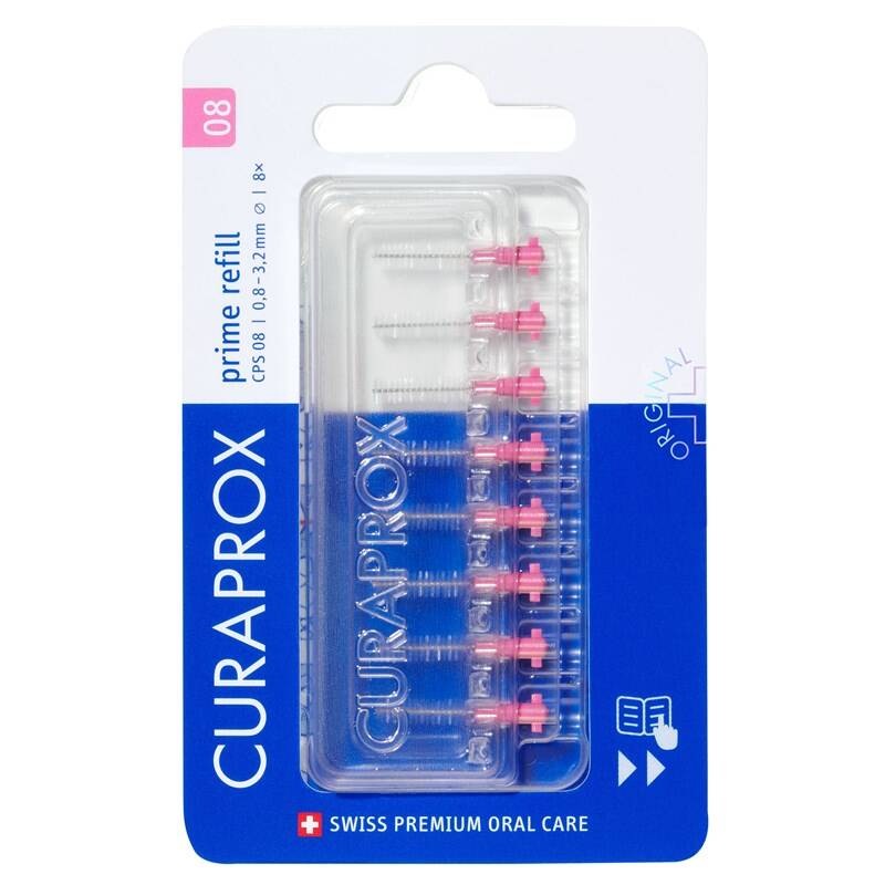 Mezizubní kartáčky CURAPROX prime refill CPS 08, 8 ks růžový