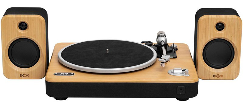 Gramofon MARLEY Stir It Up Wireless 2 s reproduktory, černá a hnědá barva