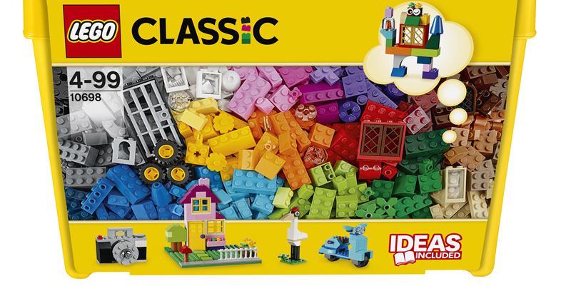 Stavebnice LEGO® Classic 10698 Velký kreativní box LEGO® Kreativní box nabízí kostky LEGO ve 33 barvách a návody, které pomohou začátečníkům i zkušenějším stavitelům.