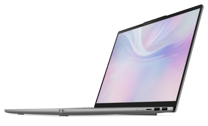Notebook Lenovo IdeaPad Slim 5 16AKP10 šedý Boční profil notebooku Lenovo IdeaPad Slim 5 16AKP10 s konektory USB-A