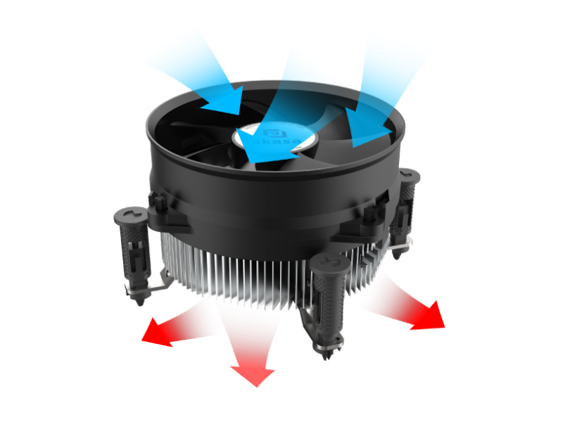 Výhodou AKASA Lo-Noise Intel LGA1700 Cooler je i krásně tichý chod