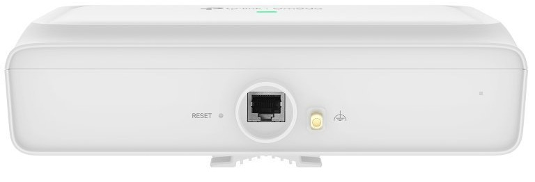 Detail přístupového bodu TP-Link EAP772-Outdoor s LAN portem a tlačítkem Reset