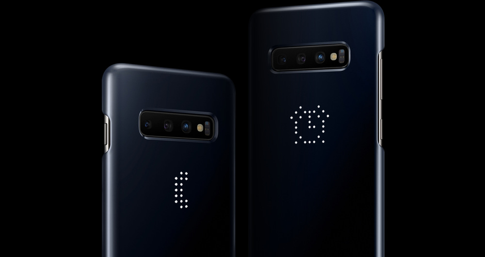 Kryt na mobil Samsung LED na Galaxy S10e černý Kryt na mobil Samsung LED na Galaxy S10e černý