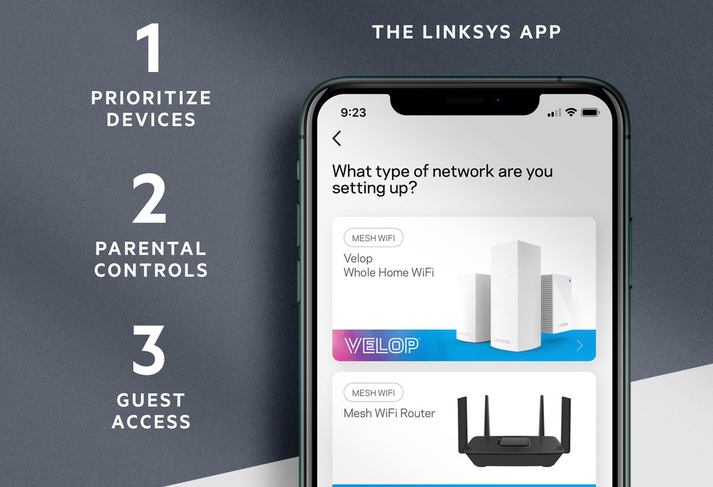 Komplexní Wi-Fi systém Linksys Velop AX4200 Tri-Band Mesh System, 1-pack bílý