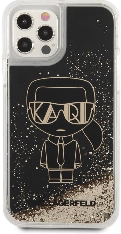 Kryt na mobil Karl Lagerfeld Liquid Glitter Gatsby na Apple iPhone 12/12 Pro černý