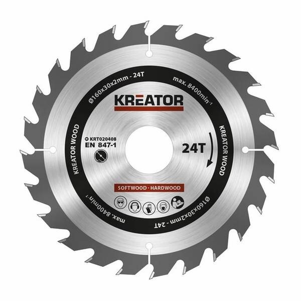 Kotouč pilový Kreator KRT020408 160mm 24T