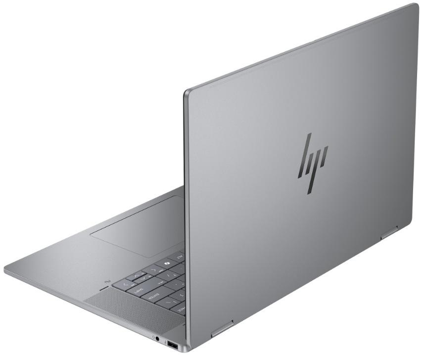 Notebook HP OmniBook X Flip NG AI 16-ar0003nc + Game Pass předplatné na 3 měsíce šedý Detail notebooku HP OmniBook X Flip NG AI PC 16-ar0001nc ve složeném stavu