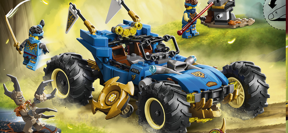 Stavebnice LEGO® NINJAGO® 71856 Jay a jeho transformační auto Z 387 dílků sestavíte proměnlivé auto, jehož stavění zpříjemní 3D návody v aplikaci LEGO Builder.