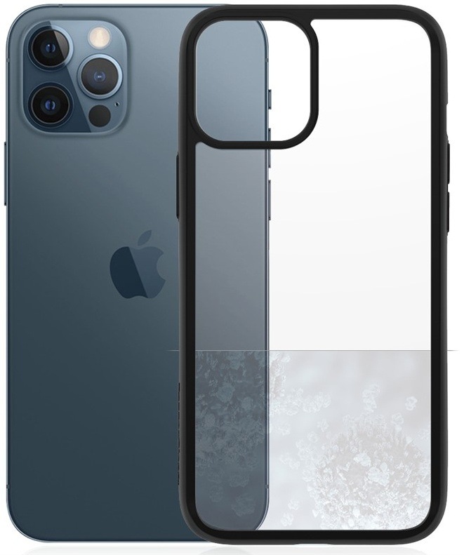 Kryt na mobil PanzerGlass ClearCase Antibacterial na Apple iPhone 12 Pro Max černý/průhledný