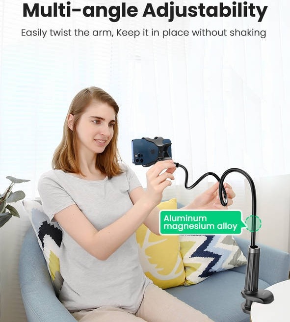 Držák na mobil UGREEN Flexible Long Arm černý UGREEN Flexible Long Arm, černá