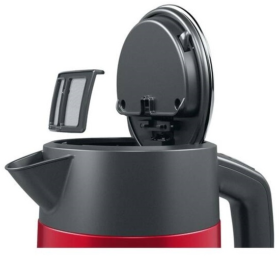 Rychlovarná konvice Bosch DesignLine TWK4P434 černá/červená Rychlovarná konvice Bosch DesignLine TWK4P434 černá/červená