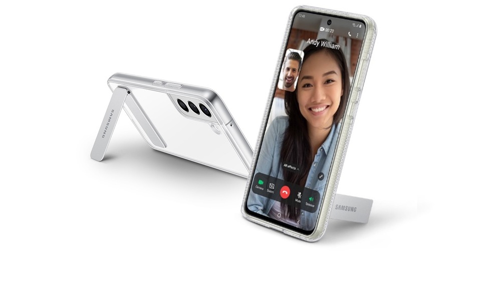 Kryt na mobil Samsung Clear Standing na Galaxy S22+ průhledný